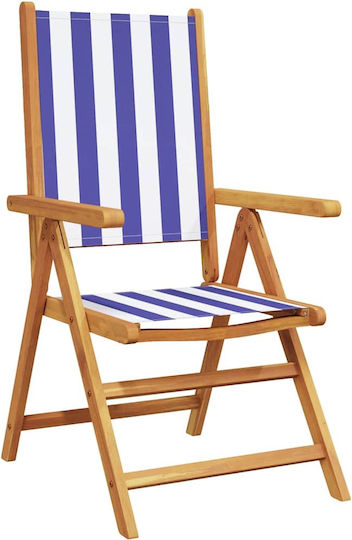 Garten- und Outdoor-Möbelsets 7 Stück Blau-Weiß mit Kissen