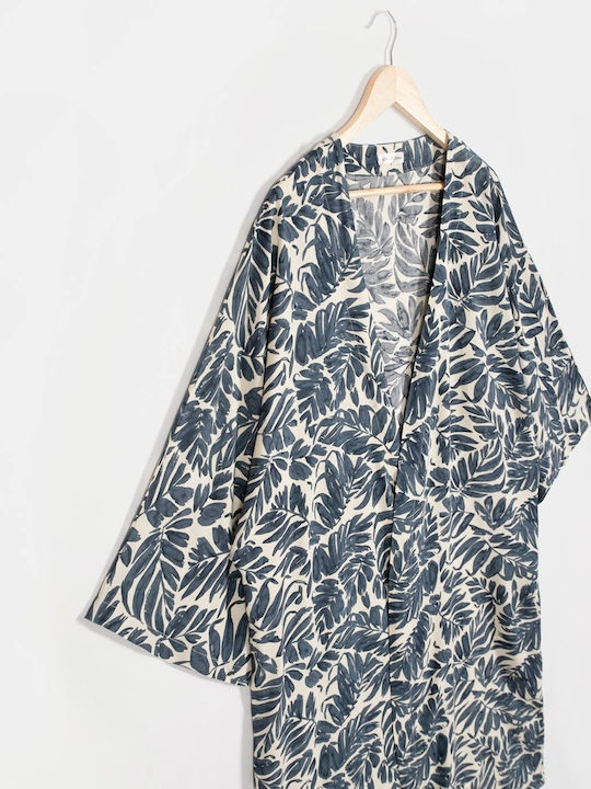 Rock Club Women's Maxi Beach Kimono Dark Blue