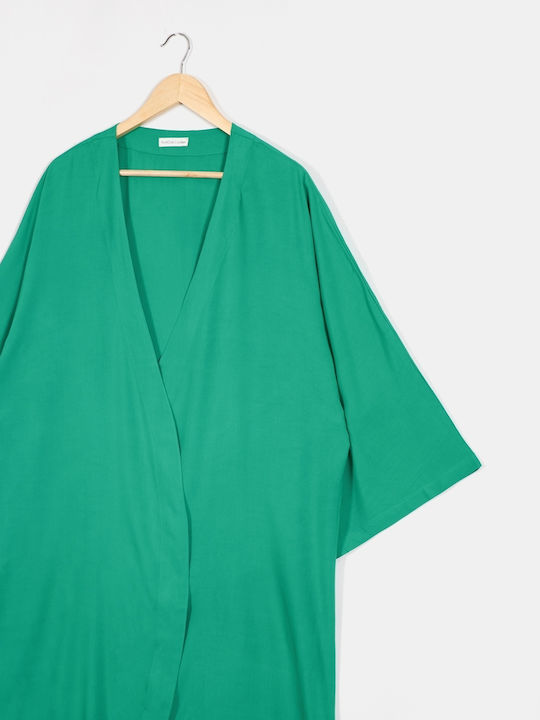 Rock Club Damen Maxi Kimono Für Strand In Grün