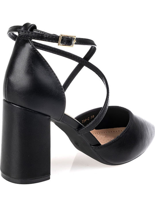 Pumps Mit Riemen & Hochem Absatz In Schwarz