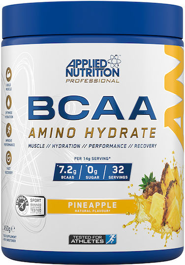 Applied Nutrition Bcaa Amino-hydrate 450g Green Apple & Applied Nutrition Lifestyle Water Bottle 1000ml Custom Bundle