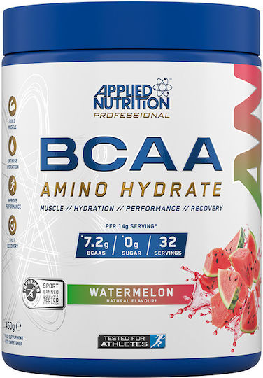 Applied Nutrition Bcaa Amino-hydrate 450g Green Apple & Applied Nutrition Lifestyle Water Bottle 1000ml Custom Bundle