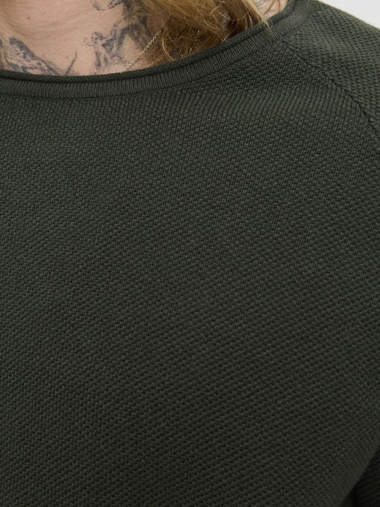 Crew Neck Langarm Pullover Grün