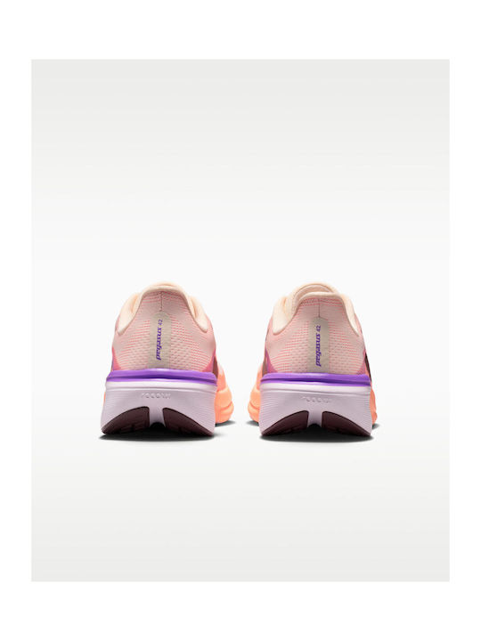 Pegasus 42 Women's Sport Shoes Running Chalk Orange Pulse Bright Violet Tattoo