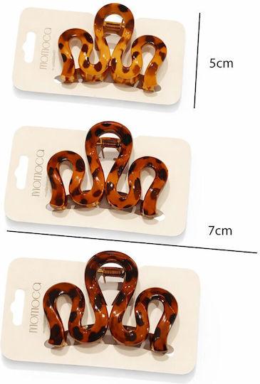 Set of 12 Snake Hair Claw Clips Light Medium Dark Brown Shades Open Medium