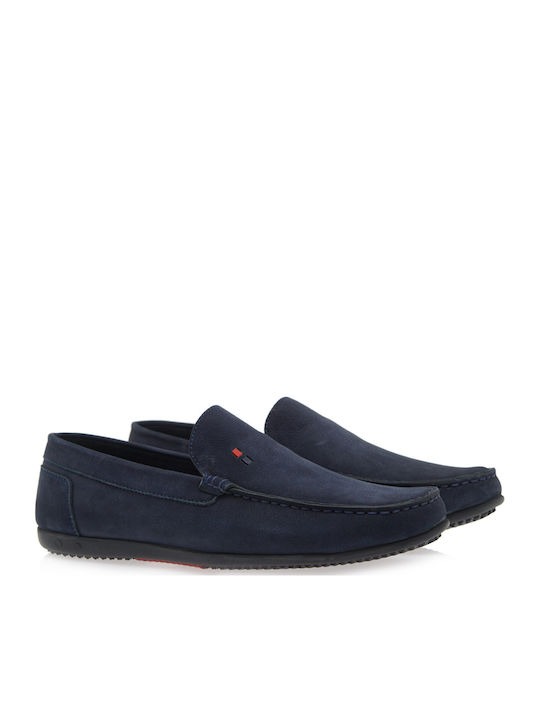 Δερμάτινα Ανδρικά Loafers σε Μπλε Χρώμα
