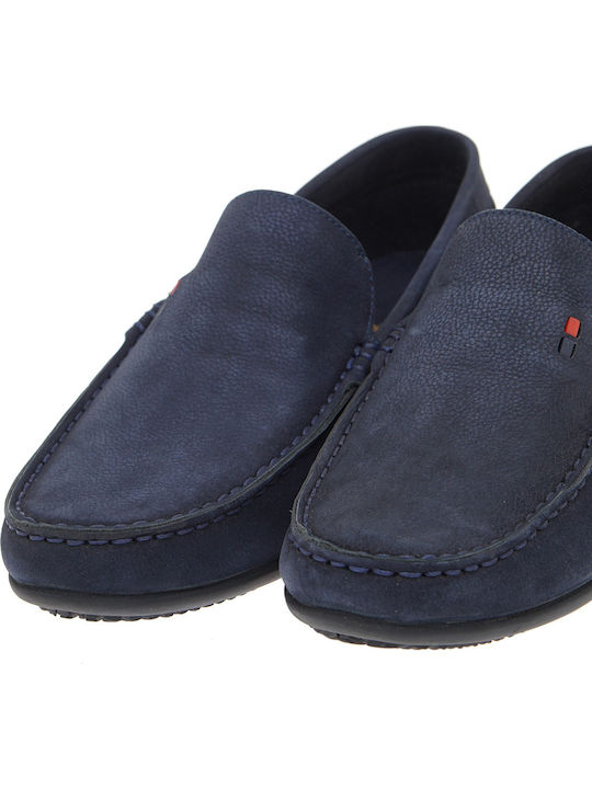 Δερμάτινα Ανδρικά Loafers σε Μπλε Χρώμα