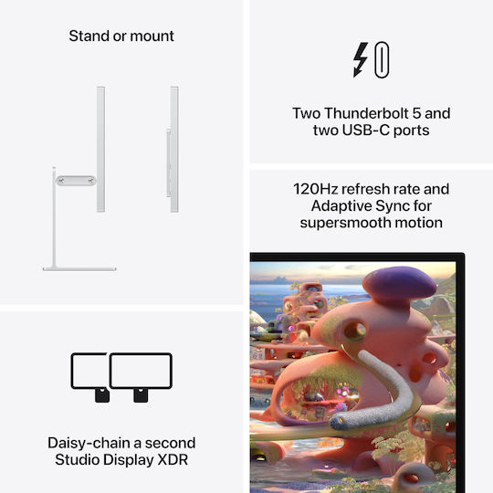 Apple Studio Display XDR HDR Monitor 27" 5120x2880 Weiß Standardglas VESA-Montageadapter (ohne Ständer)