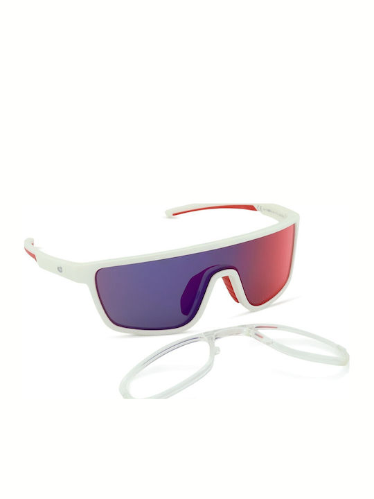 Centrostyle Mask Kids Sunglasses with Mirror Lenses White