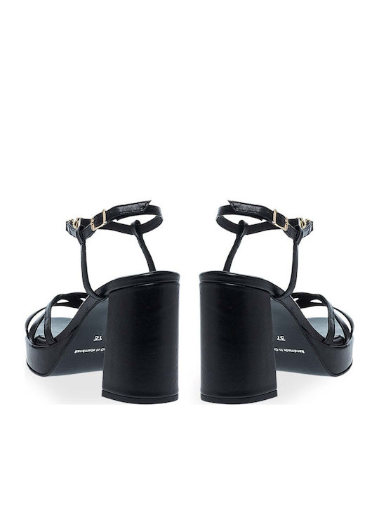 Damen Sandalen Schwarz Leder