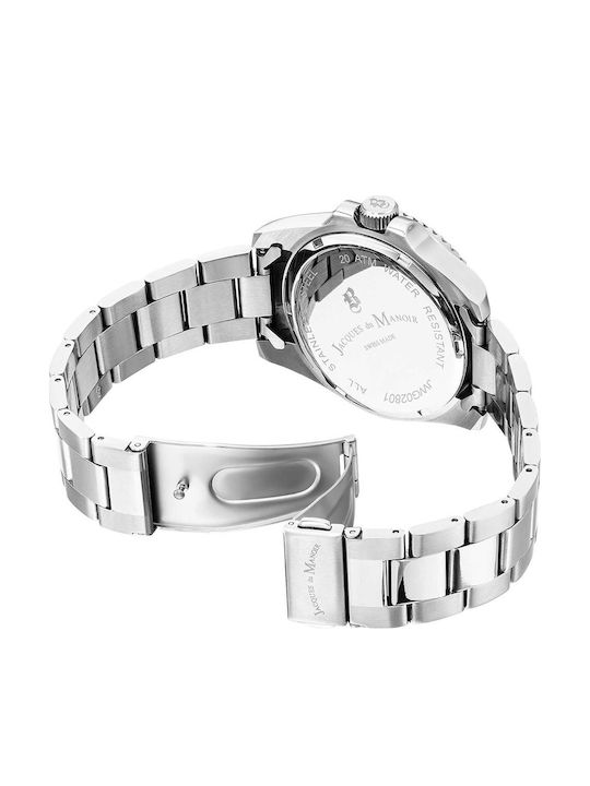 Jacques Du Manoir Men's Watch 43mm Battery with Stainless Steel Bracelet