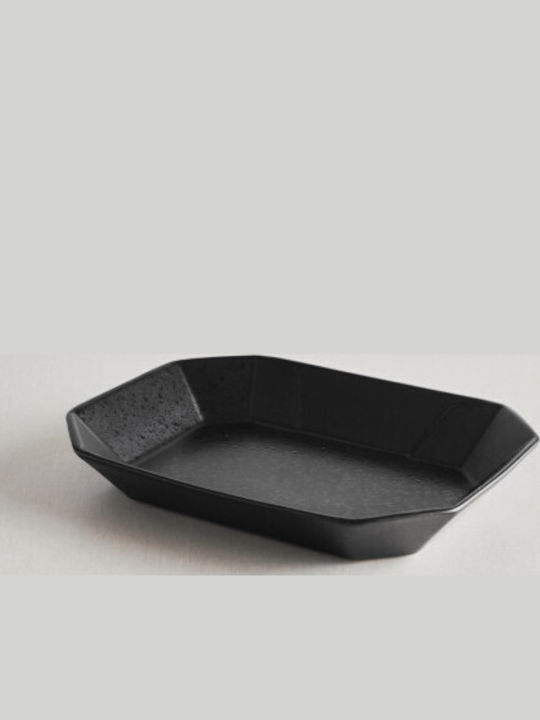 Raki Street Servierplatte Keramik Schwarz 22,3x17,3cm