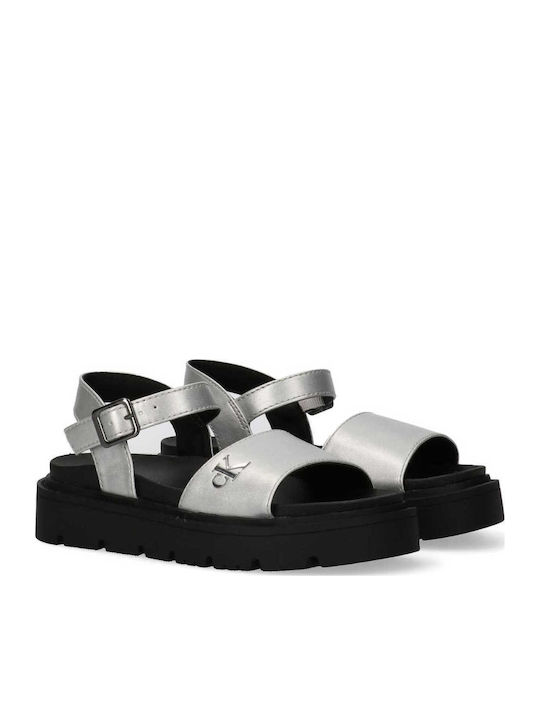 Calvin Klein Παιδικά Πέδιλα Ασημί