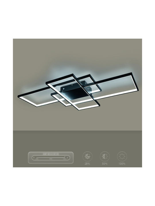 kelvo Quadra Ceiling Light 60cm Black with Integrated LED