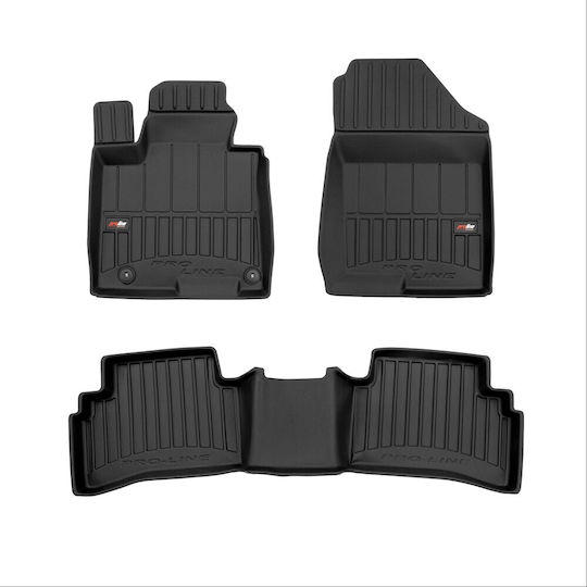 Frogum Set of Front and Rear Mats 4pcs Tray Type for Ford Ranger 2015-2022 Black