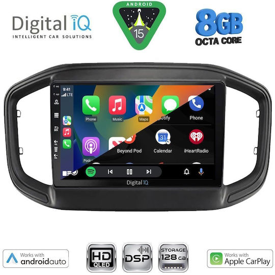 Digital IQ Car Audio System for Fiat Strada 2020+ with Touch Screen 9" Digital IQ BXF 7147 CPAA Bluetooth USB Wi-Fi GPS Apple CarPlay Android Auto