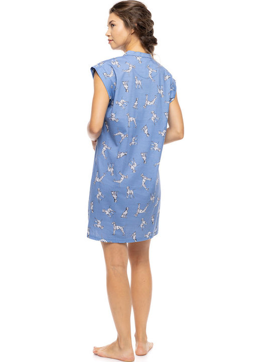 Pink Label Summer Women's Nightgown Blue