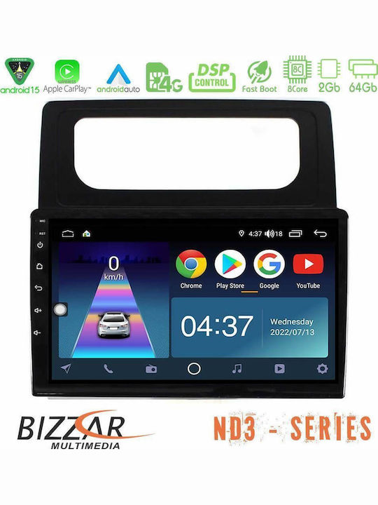 Bizzar Auto-Audiosystem für Volkswagen Caddy 2004-2014 Bluetooth USB Eingebautes Wi-Fi GPS Apple CarPlay Android Auto mit Touchscreen 10 Zoll