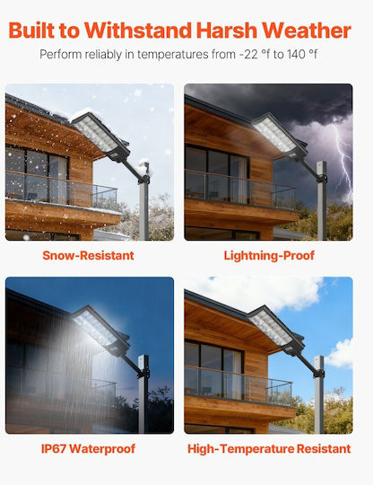 Vevor Set of 2 Solar Road Lights 8W 450lm with Motion Sensor Photocell and Remote Control IP67