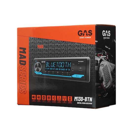 Mad M130-btn Gas Audio Head Unit 1-din 2v 6 Preouts Detachable Front Panel