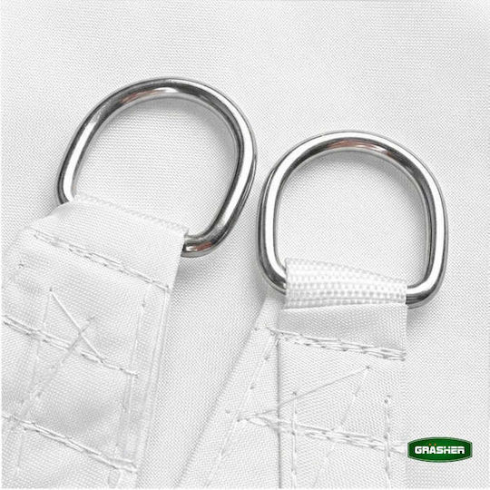Grasher Square Shade Sail White With Hoops & With PU Coating 3x3m 180gr/m²