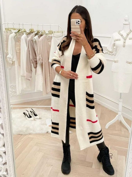 Long Women's Cardigan Ecru
