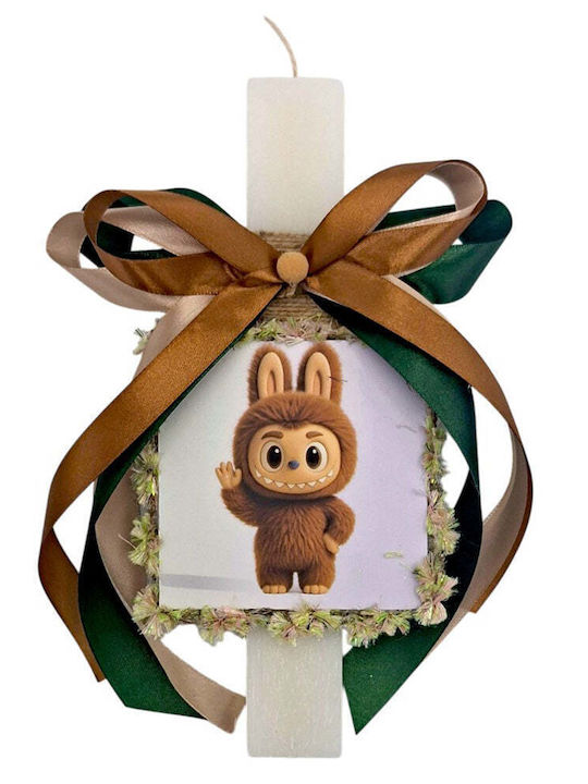 Handmade Flat Scented Candle Labubu Brown Frame 25 Cm Handmade Flat Scented Candle Labubu Brown Frame 25 Cm
