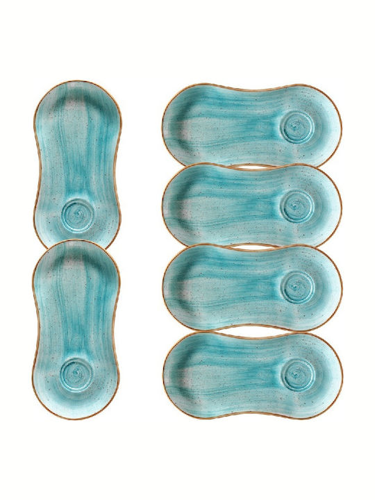 Bonna Aqua Servierplatte aus Porzellan Blau 25x12cm