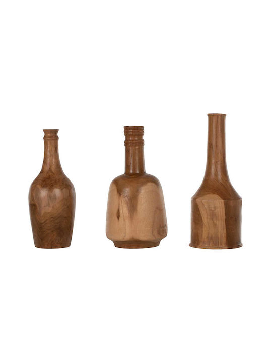 Decorative Vases Wooden Set 3 Pieces