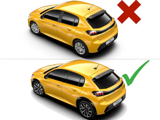 Motordrome Car Roof Spoiler Made of Polyurethane Peugeot 208