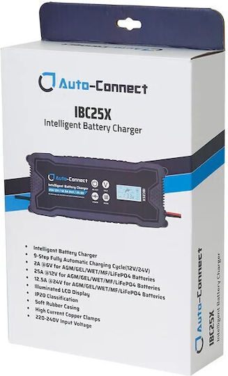 Auto-Connect Car Battery Charger 6/12/24V IBC25X
