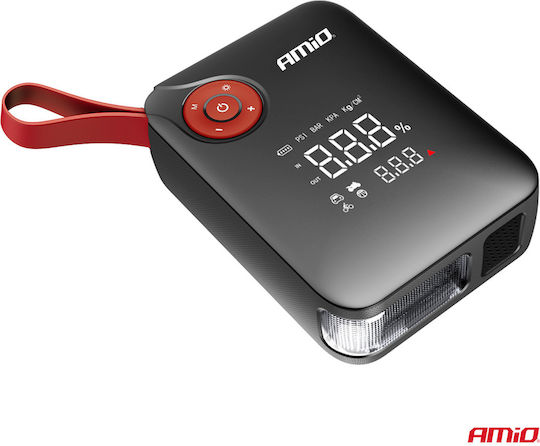 AMiO Portable Car Battery Starter 7200mAh with Pump Flashlight USB Power Bank 12V