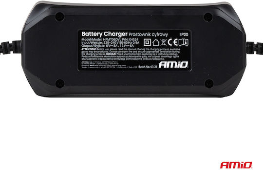 AMiO Φορτιστής Μπαταρίας Αυτοκινήτου 6/12V