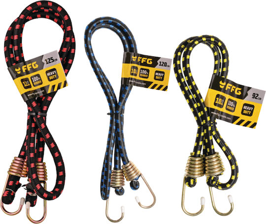 FFG Car Luggage Elastric Strap Double Hook F10 Black 120cm