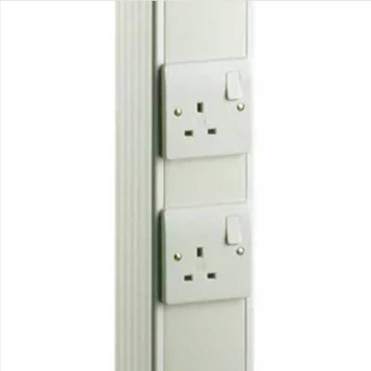 Βρετανικός Πόλος 650mm Αλουμινίου Λευκός Ppt650 Whi Mk Γραφεία Δέχεται Πρίζες