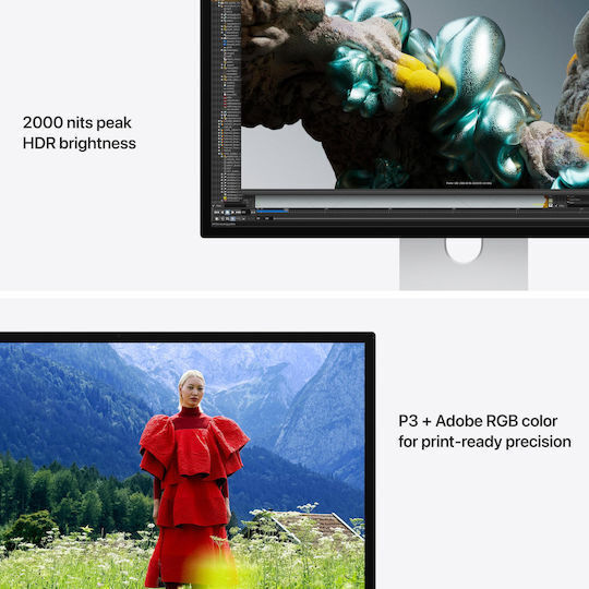 Apple Studio Display XDR HDR Monitor 27" 5120x2880 Λευκό Standard Glass Tilt and Height Adjustable Stand