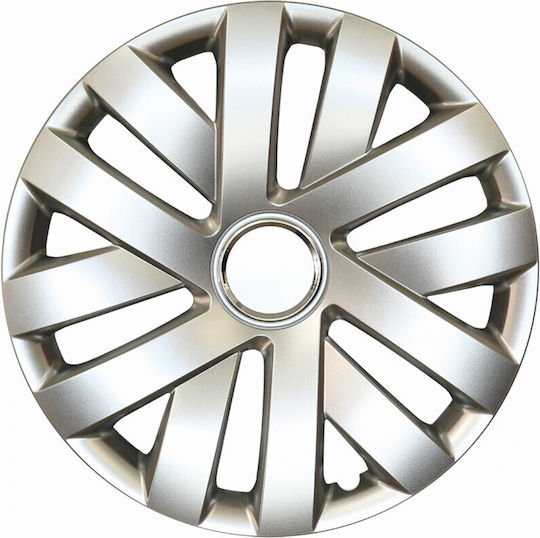 Croatia Cover Car Hubcap Set Volkswagen Polo 6R with VW Emblem 15" 4pcs Silver