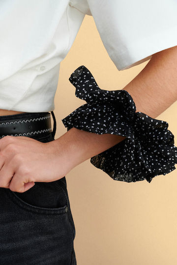 Scrunchie За Коса На Точки Черен Колекция Пролет 26