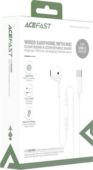 Acefast 49378 In Ear Handsfree Слушалки с Букса USB-C Бял