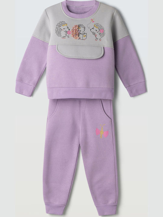 Kids Sweatpants Set Lilac 2pcs
