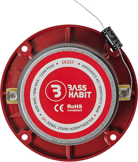 Bass Habit Tweeter Αυτοκινήτου Στρογγυλό 98dB SR25T