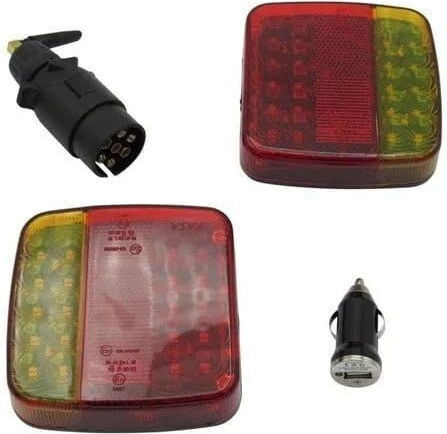 Trailer Light LED Set Wireless Rechargeable with Screws 1 Piece