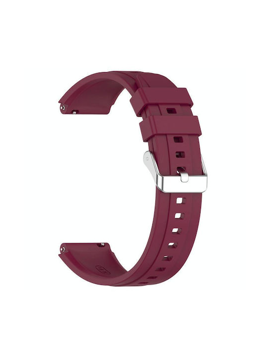 Huawei Watch Gt4 41mm Official Steps Style Silver Buckle Silicone Watch Band Wine Red