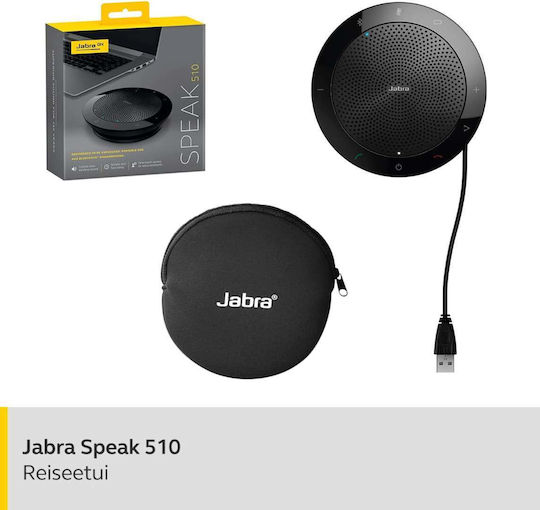 Jabra Speak 510 Uc Voip Desktop Speakerphone Bluetooth Wireless Usb