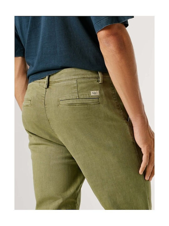 Παντελόνι Chino σε Tapered Γραμμή Washed-army-green