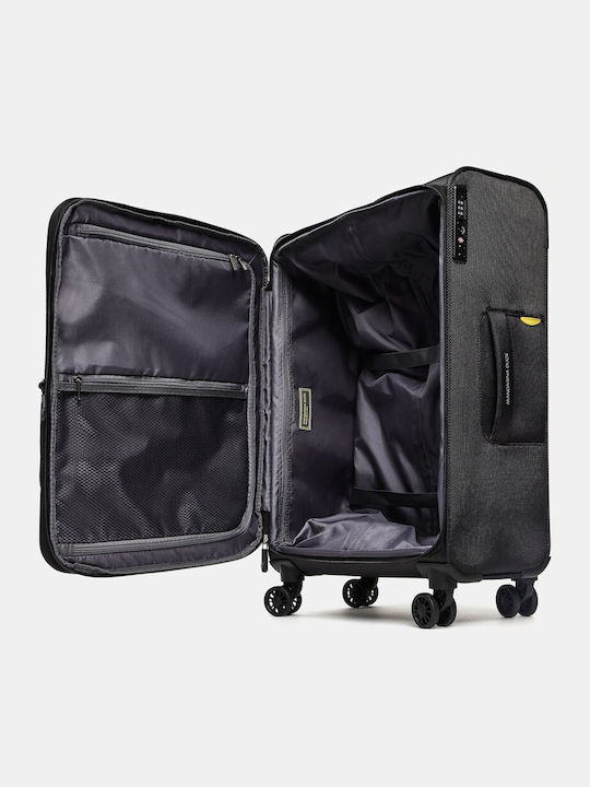 Mandarina Duck Zephyr Soft Valiză Medie De Călătorie Din Material Textil Gri Graphite Cu 4 Roți Înălțime 67 Cm