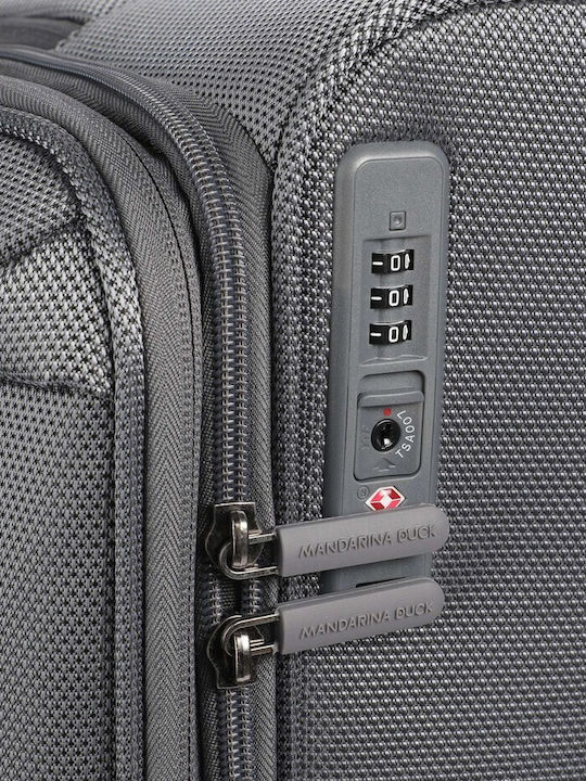 Mandarina Duck Zephyr Голям Куфар За Пътуване Текстилен Графит С 4 Колела Височина 78 См