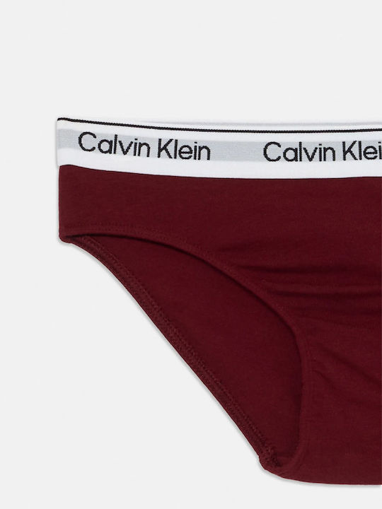 Calvin Klein Σετ Παιδικά Βρακάκια Λιλά Μπορντό 2τμχ