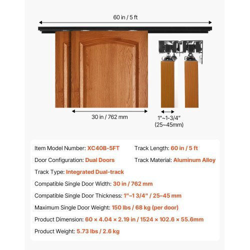 Vevor Sliding Door Mechanism 152.4cm