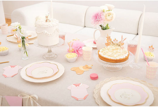 Party Pal Paper Plates Sweet Baby Pink Cream 6 Pieces